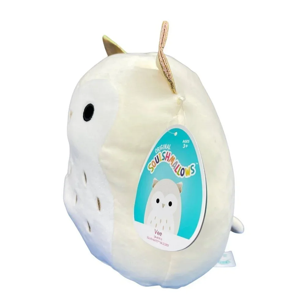 Squishmallows 8" Vee The Owl Soft Ivory Sparkle Ears Plush Kelly Toy Kids Squish - Picture 6 of 7